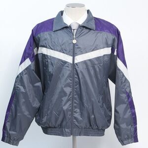 Vintage 90's Advantage By Wilson Zip Up Windbreaker Gray White & Purple, XL